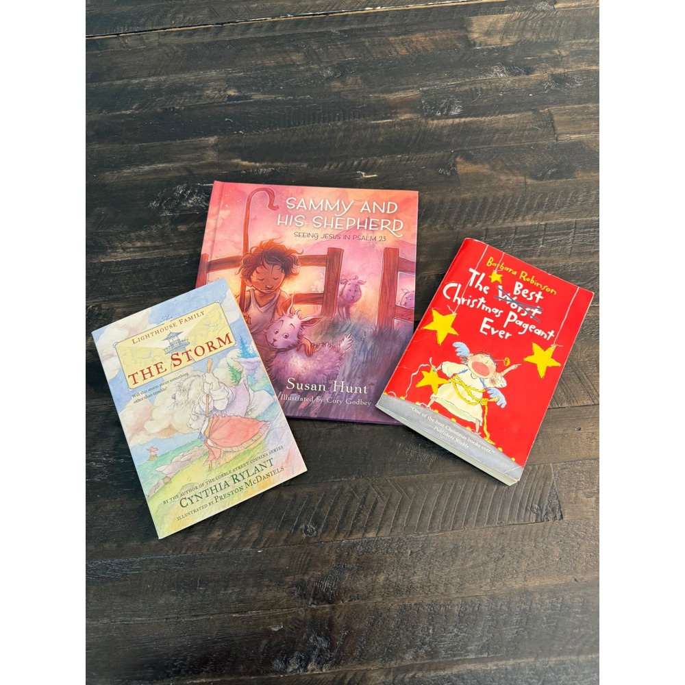 Childrens Book Lot Sammy and His Shepherd The Storm Best Christmas Pageant Ever